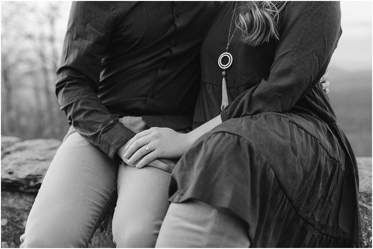Skyline Drive Overlook engagement session with late fall colors, a beautiful view, and love.