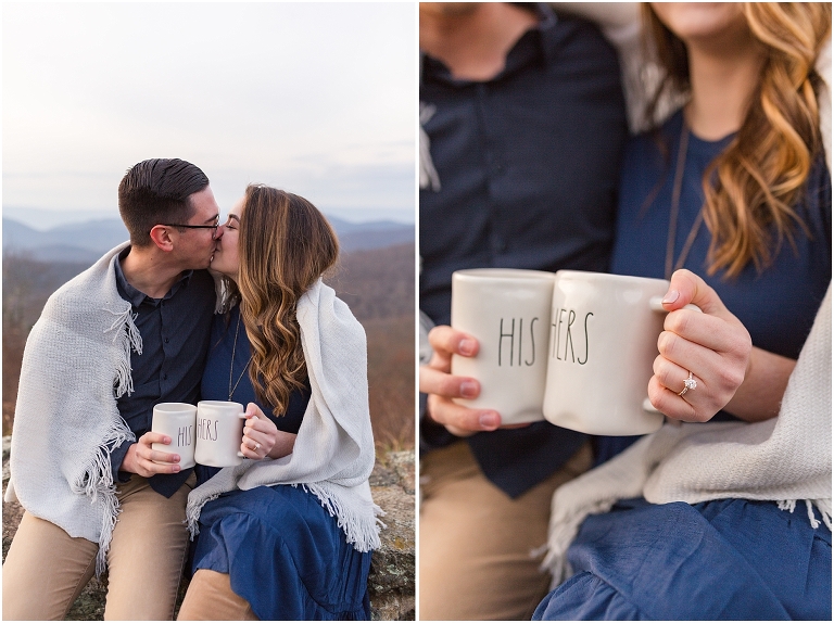 Skyline Drive Overlook engagement session with late fall colors, a beautiful view, and love.