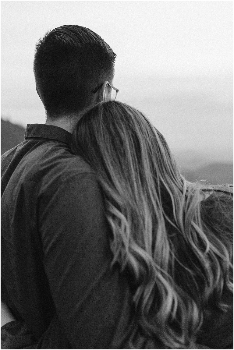 Skyline Drive Overlook engagement session with late fall colors, a beautiful view, and love.