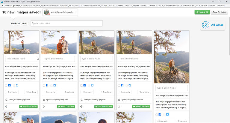 This is my workflow for what I do after I publish a blog post! I add the images to the Tailwind Chrome extension