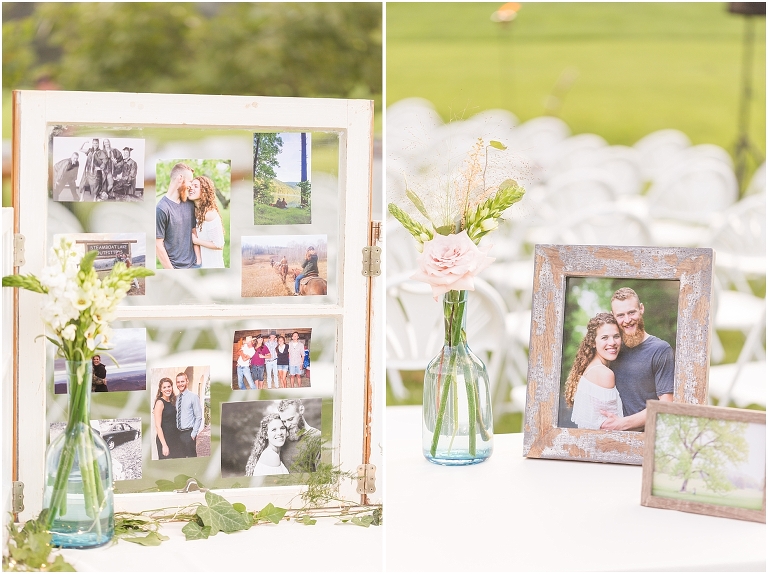 Use your engagement photos to decorate your wedding venue. Canvases, framed prints, and more