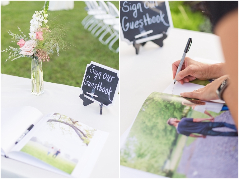 Use your engagement photos to create a wedding guest book. Print a hard back book and print your photos on half the pages. Leave the other pages blank so guests can write in them