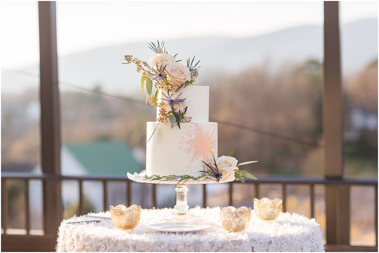 Winter wedding at The Rooftop in Crozet, Virginia. The golden sunset and surrounding views created the most beautiful wedding.
