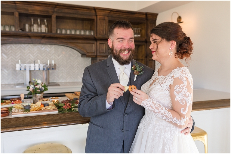 Winter wedding at The Rooftop in Crozet, Virginia. The golden sunset and surrounding views created the most beautiful wedding.