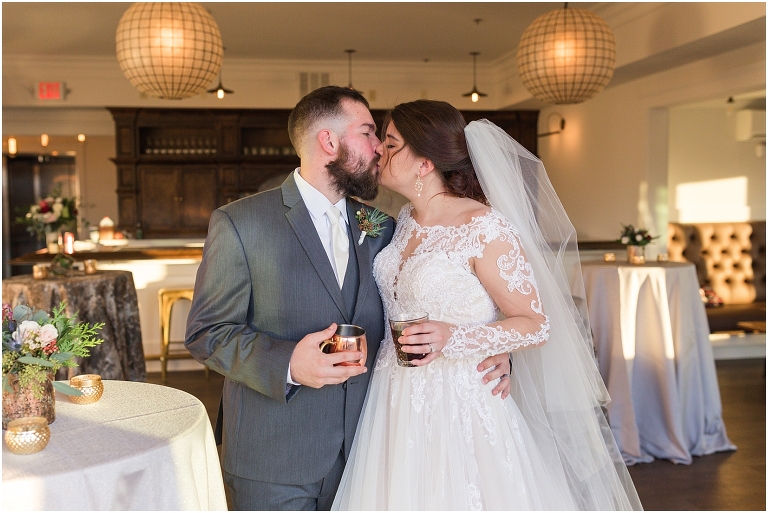 Winter wedding at The Rooftop in Crozet, Virginia. The golden sunset and surrounding views created the most beautiful wedding.