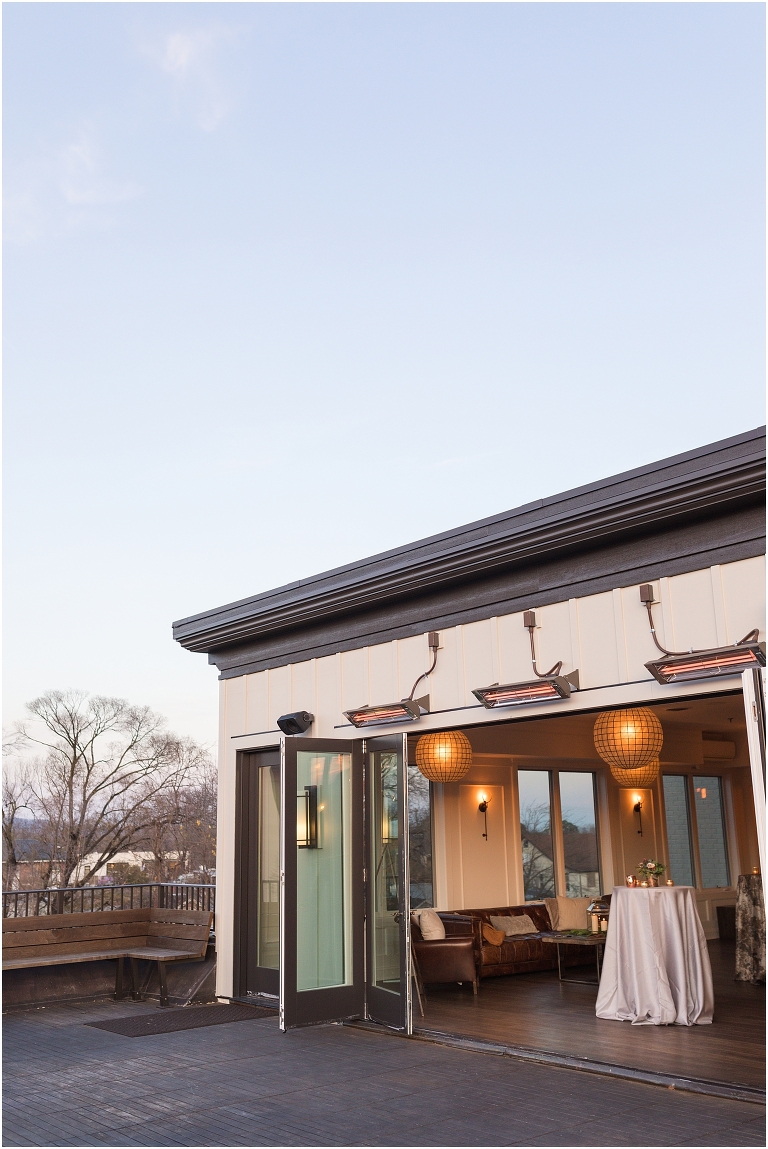 Winter wedding at The Rooftop in Crozet, Virginia. The golden sunset and surrounding views created the most beautiful wedding.