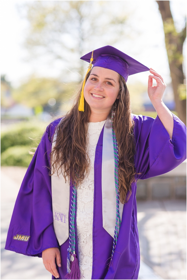 James Madison University (JMU) graduation portraits.