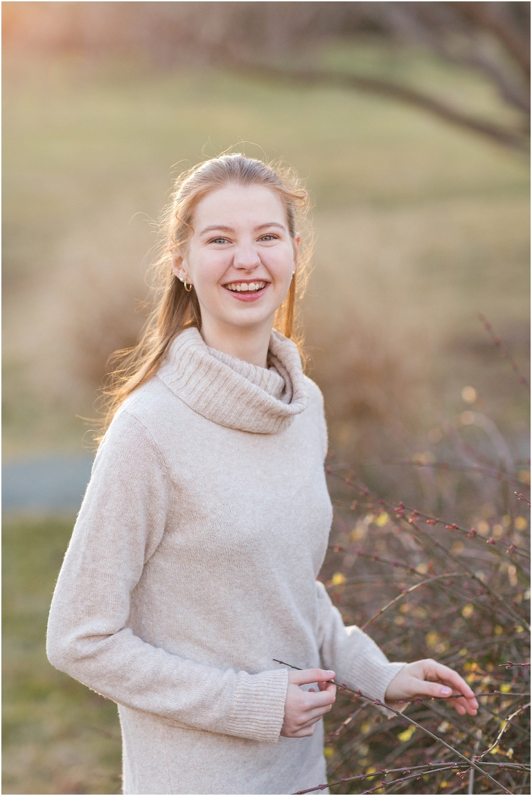 Winter high school senior session at Boar’s Head Resort.