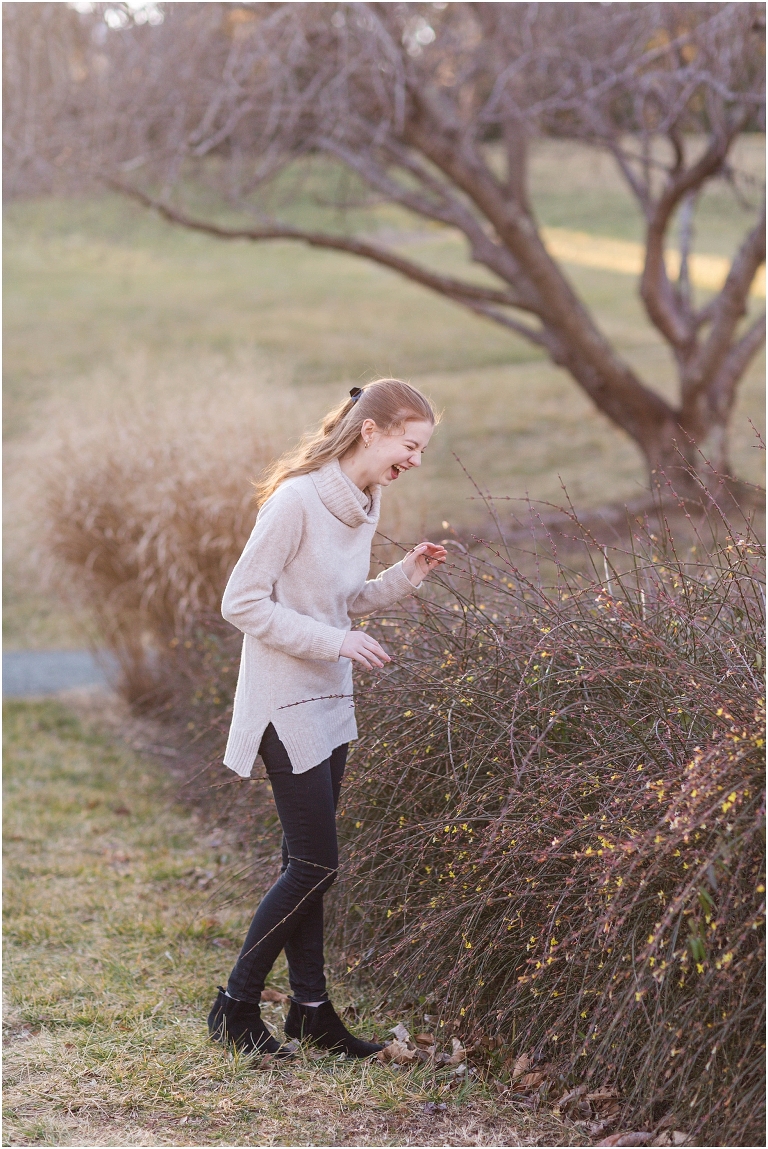 Winter high school senior session at Boar’s Head Resort.
