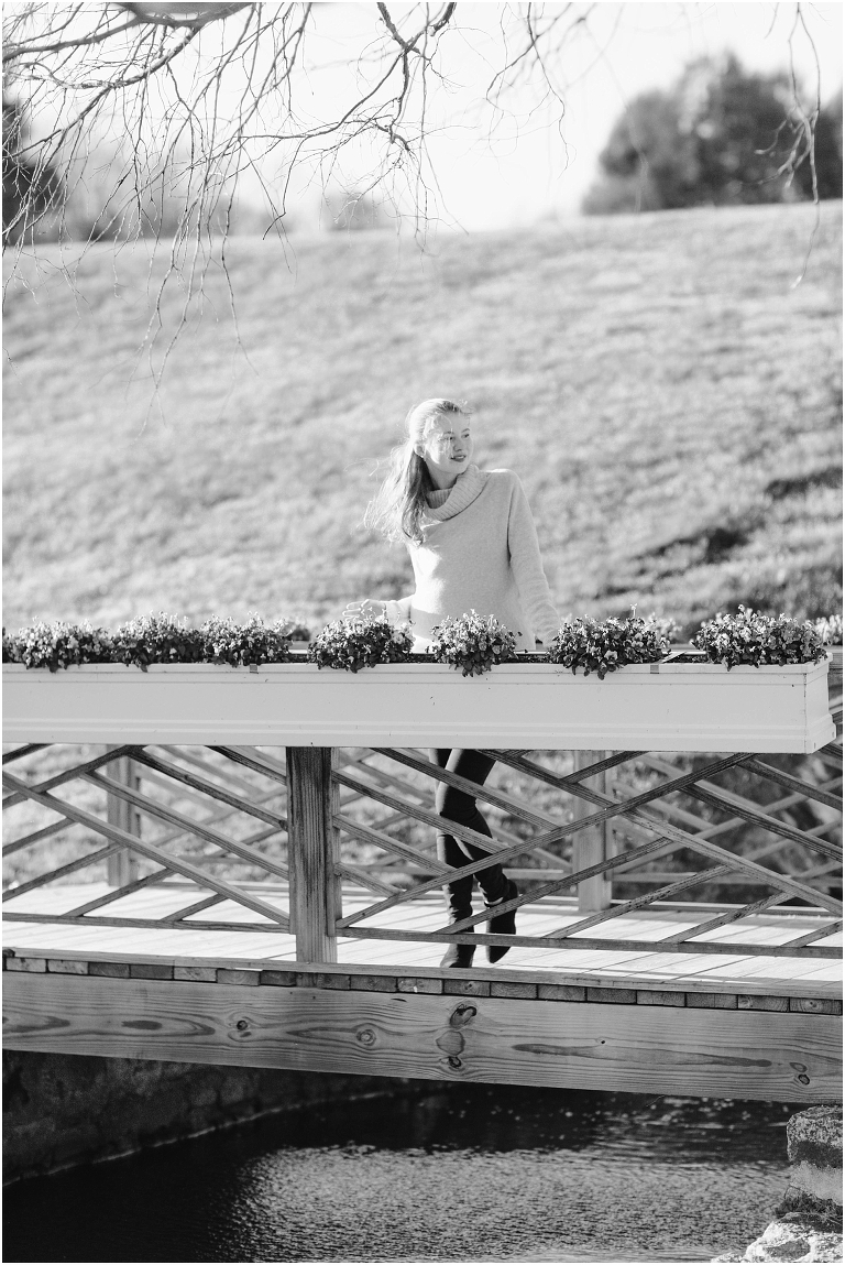 Winter high school senior session at Boar’s Head Resort.