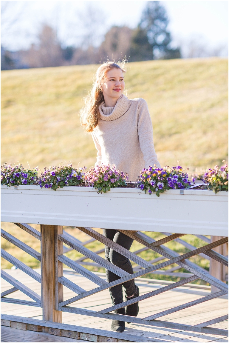 Winter high school senior session at Boar’s Head Resort.