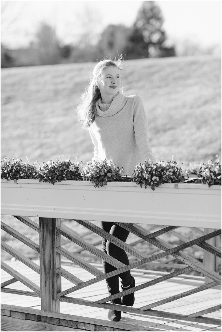 Winter high school senior session at Boar’s Head Resort.