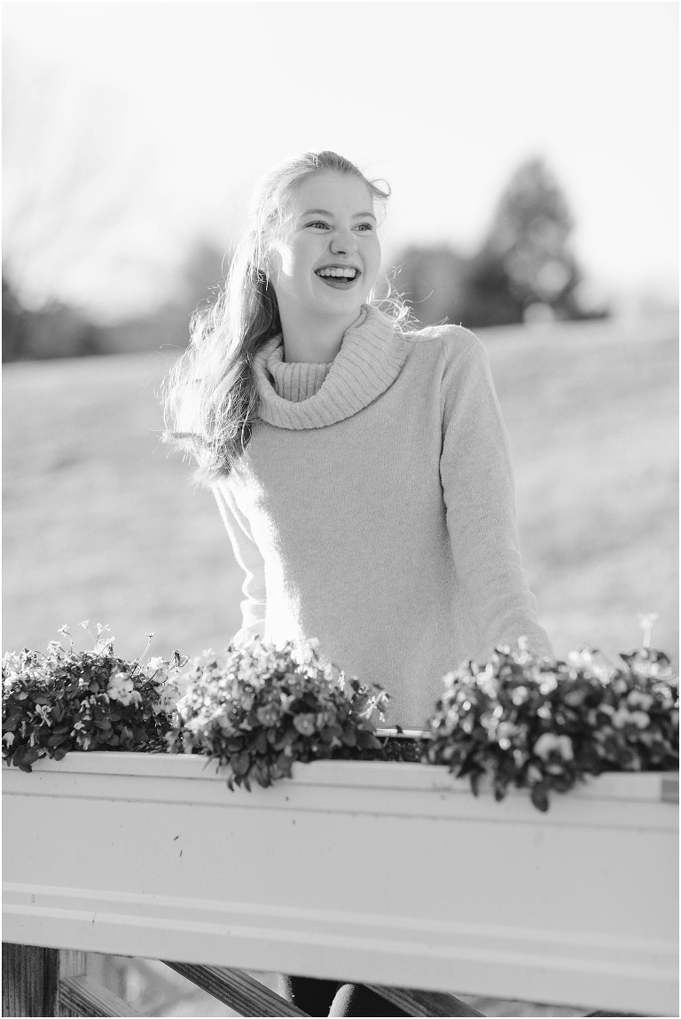 Winter high school senior session at Boar’s Head Resort.