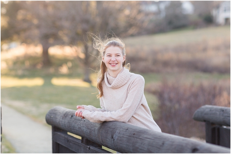 Winter high school senior session at Boar’s Head Resort.