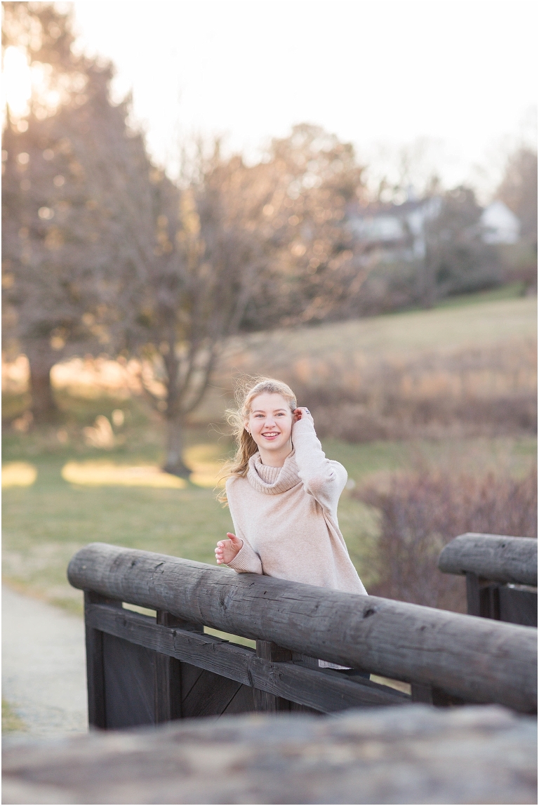 Winter high school senior session at Boar’s Head Resort.