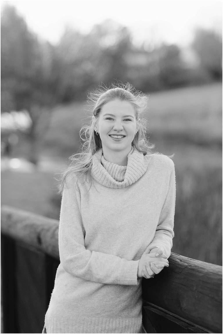 Winter high school senior session at Boar’s Head Resort.