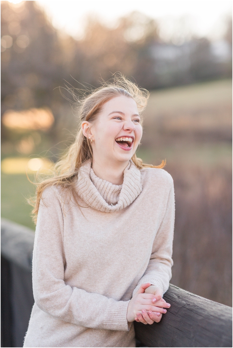 Winter high school senior session at Boar’s Head Resort.
