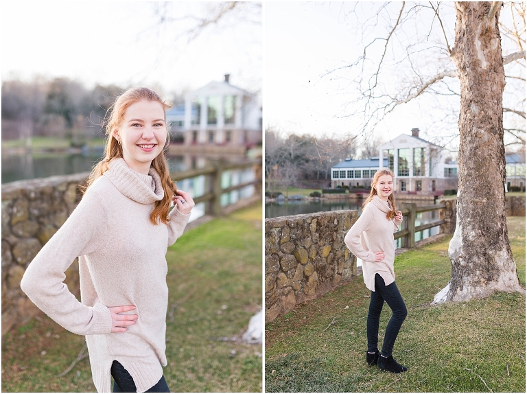 Winter high school senior session at Boar’s Head Resort.