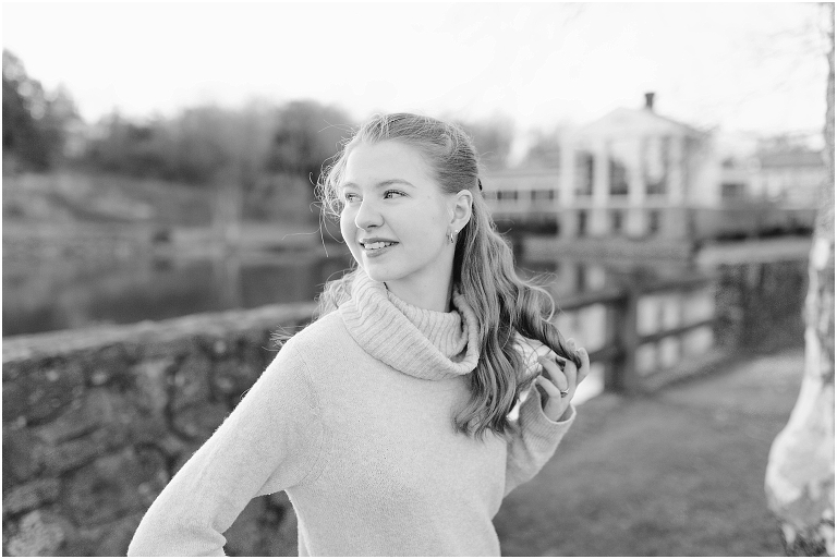 Winter high school senior session at Boar’s Head Resort.