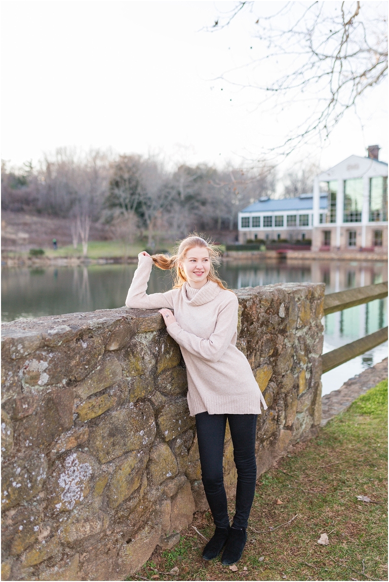 Winter high school senior session at Boar’s Head Resort.