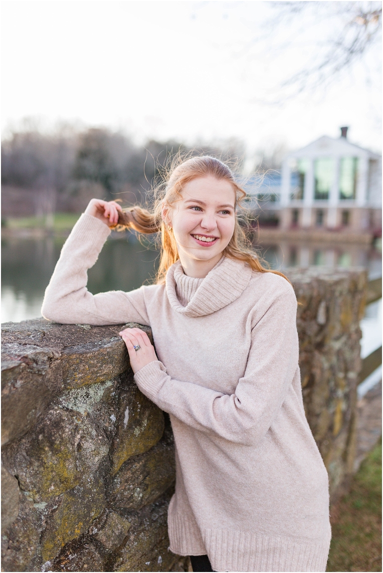 Winter high school senior session at Boar’s Head Resort.