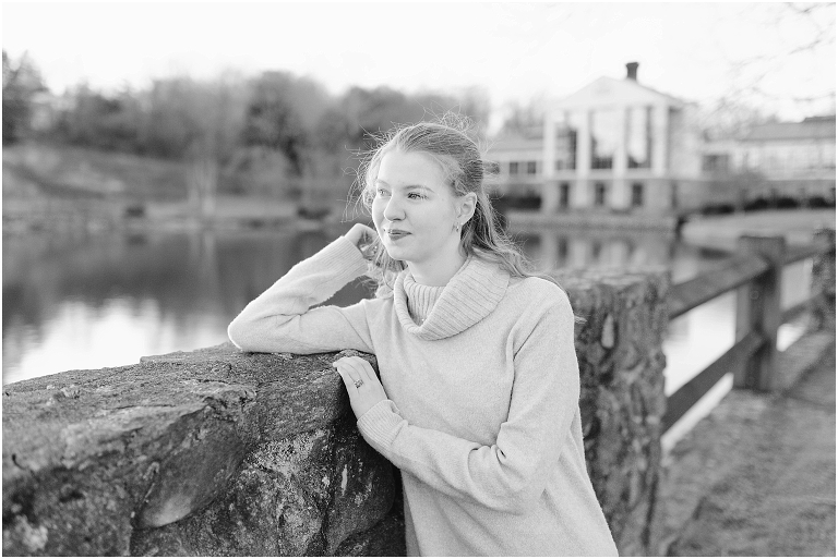 Winter high school senior session at Boar’s Head Resort.