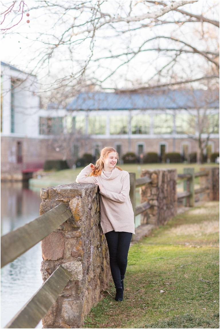 Winter high school senior session at Boar’s Head Resort.