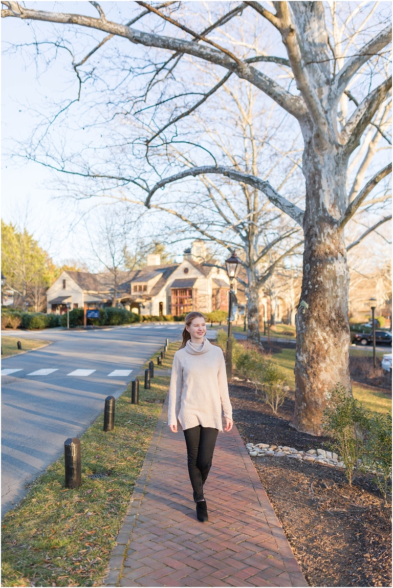 Winter high school senior session at Boar’s Head Resort.