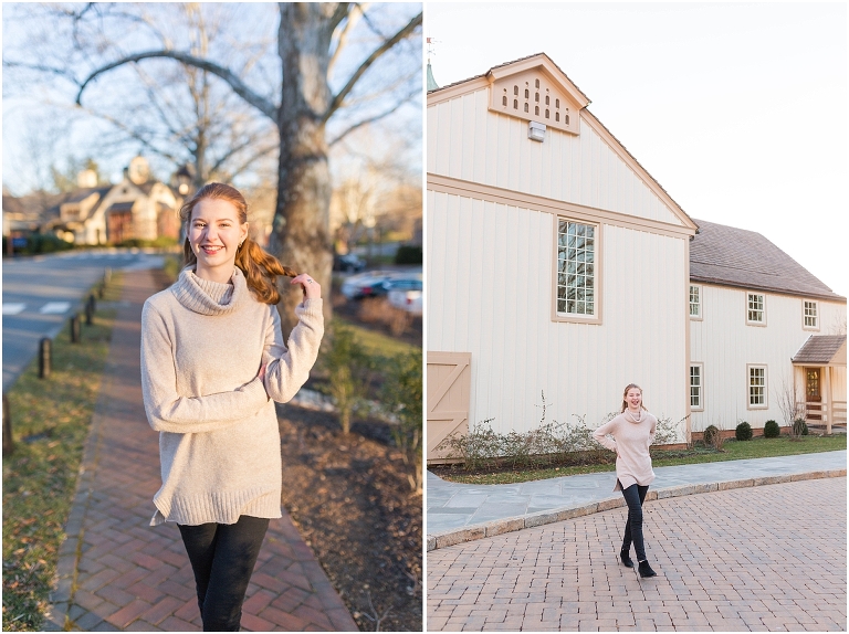 Winter high school senior session at Boar’s Head Resort.