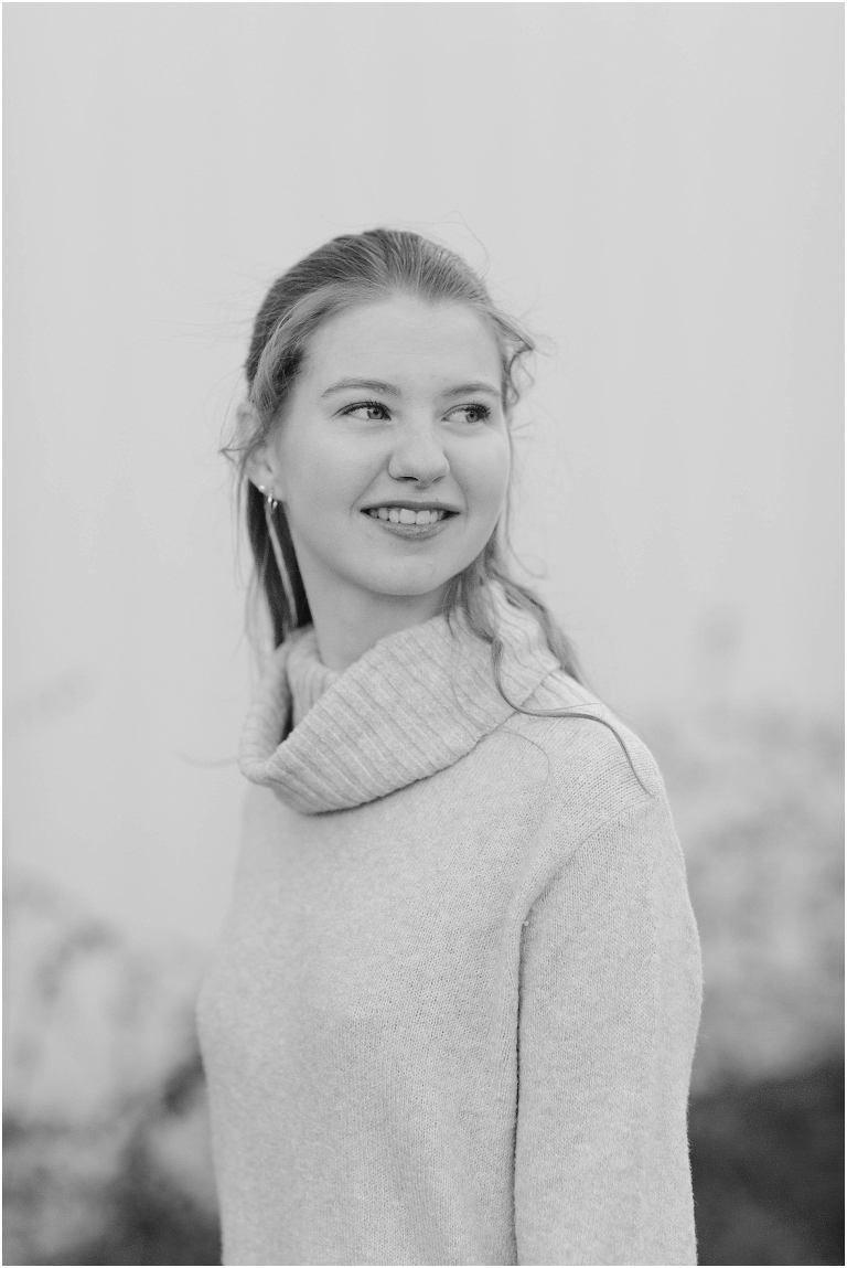 Winter high school senior session at Boar’s Head Resort.