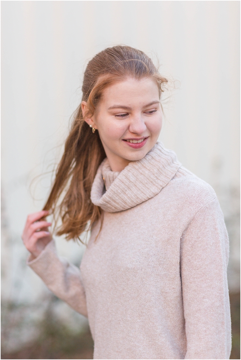 Winter high school senior session at Boar’s Head Resort.