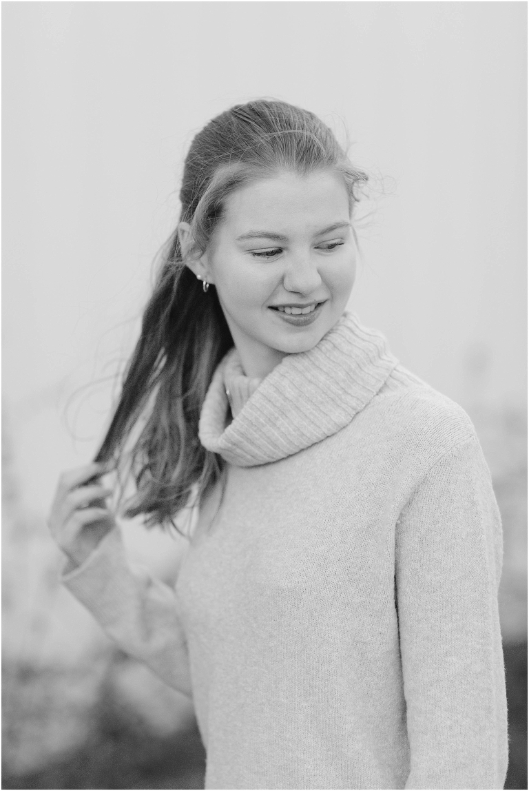 Winter high school senior session at Boar’s Head Resort.