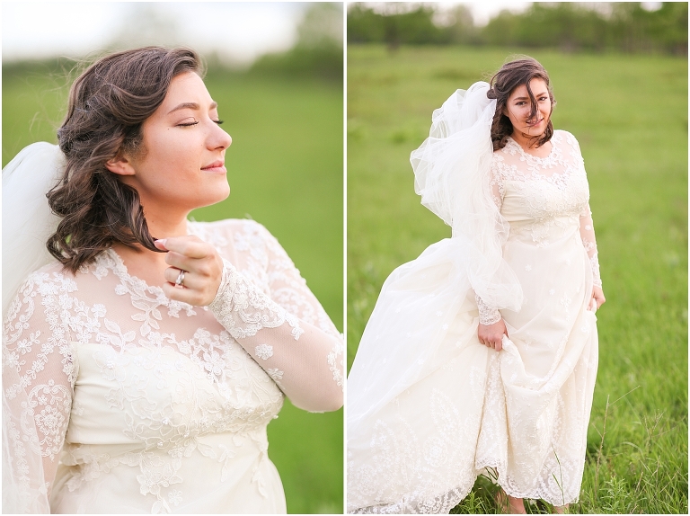 Shenandoah National Park bridal portraits up in Big Meadows on Skyline Drive
