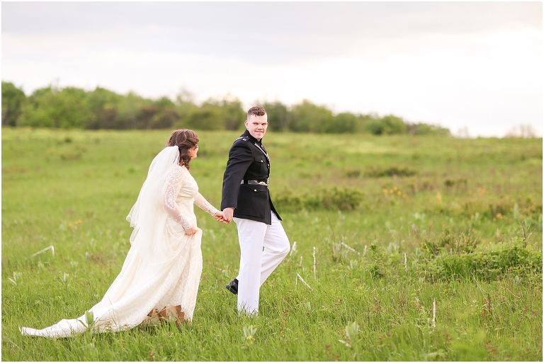 Shenandoah National Park bridal portraits up in Big Meadows on Skyline Drive