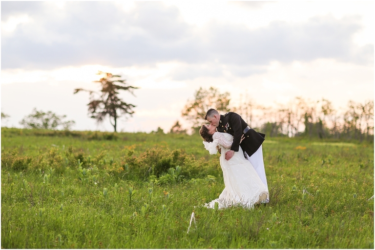 Shenandoah National Park bridal portraits up in Big Meadows on Skyline Drive