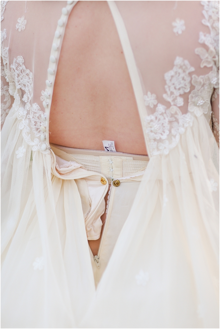 Sarandon's zipper broke so we used safety pins to keep it together