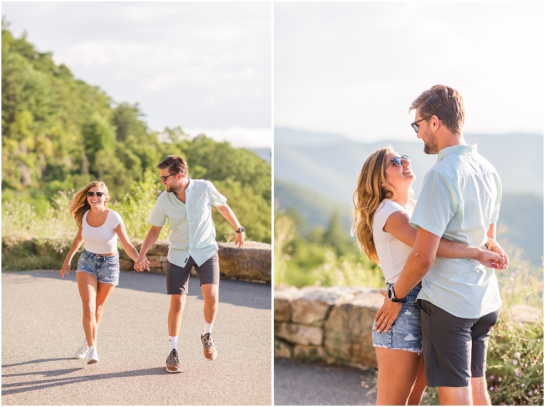 Couples session on Skyline Drive. The golden sun was beautiful with amazing surrounding views.