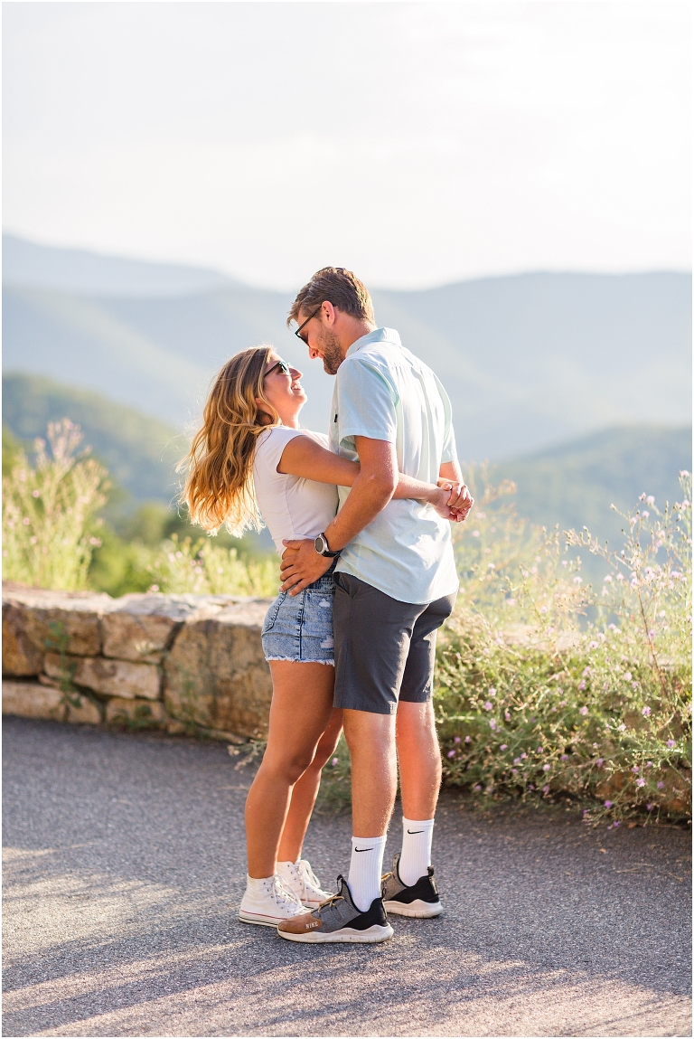 Couples session on Skyline Drive. The golden sun was beautiful with amazing surrounding views.