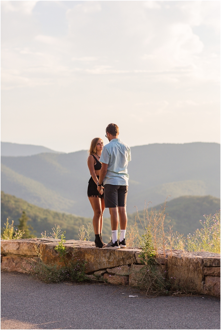 Couples session on Skyline Drive. The golden sun was beautiful with amazing surrounding views.