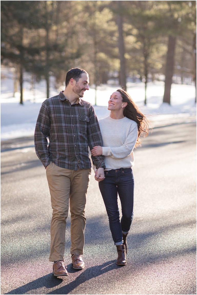 Lost River State Park winter engagement session surrounded by fresh snow in the Virginia mountains.