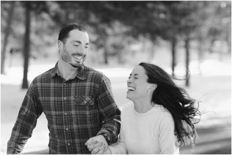 Lost River State Park winter engagement session surrounded by fresh snow in the Virginia mountains.