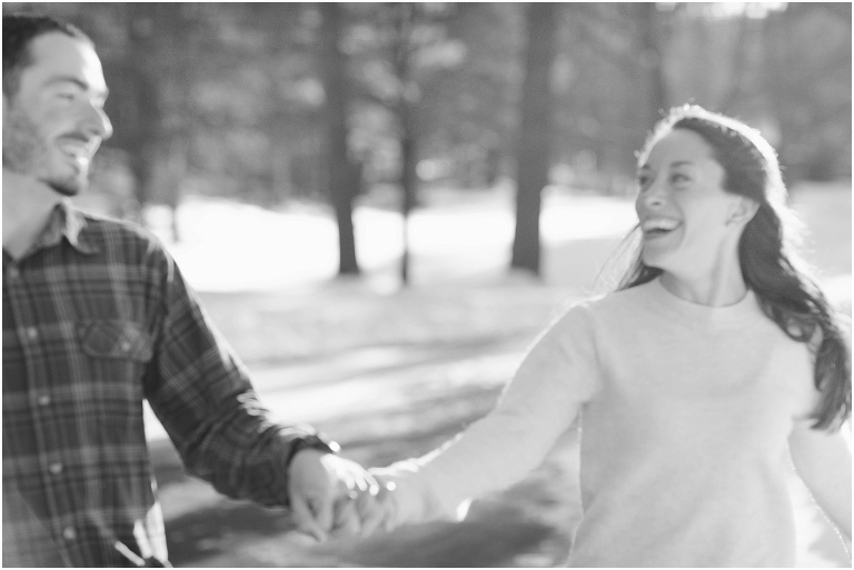 Lost River State Park winter engagement session surrounded by fresh snow in the Virginia mountains.