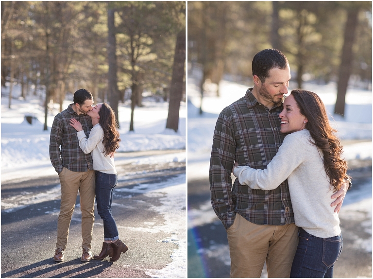 Lost River State Park winter engagement session surrounded by fresh snow in the Virginia mountains.