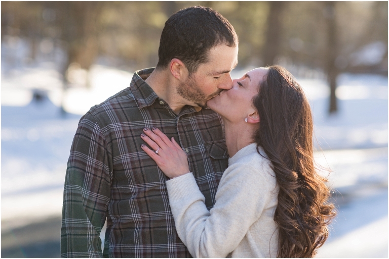 Lost River State Park winter engagement session surrounded by fresh snow in the Virginia mountains.