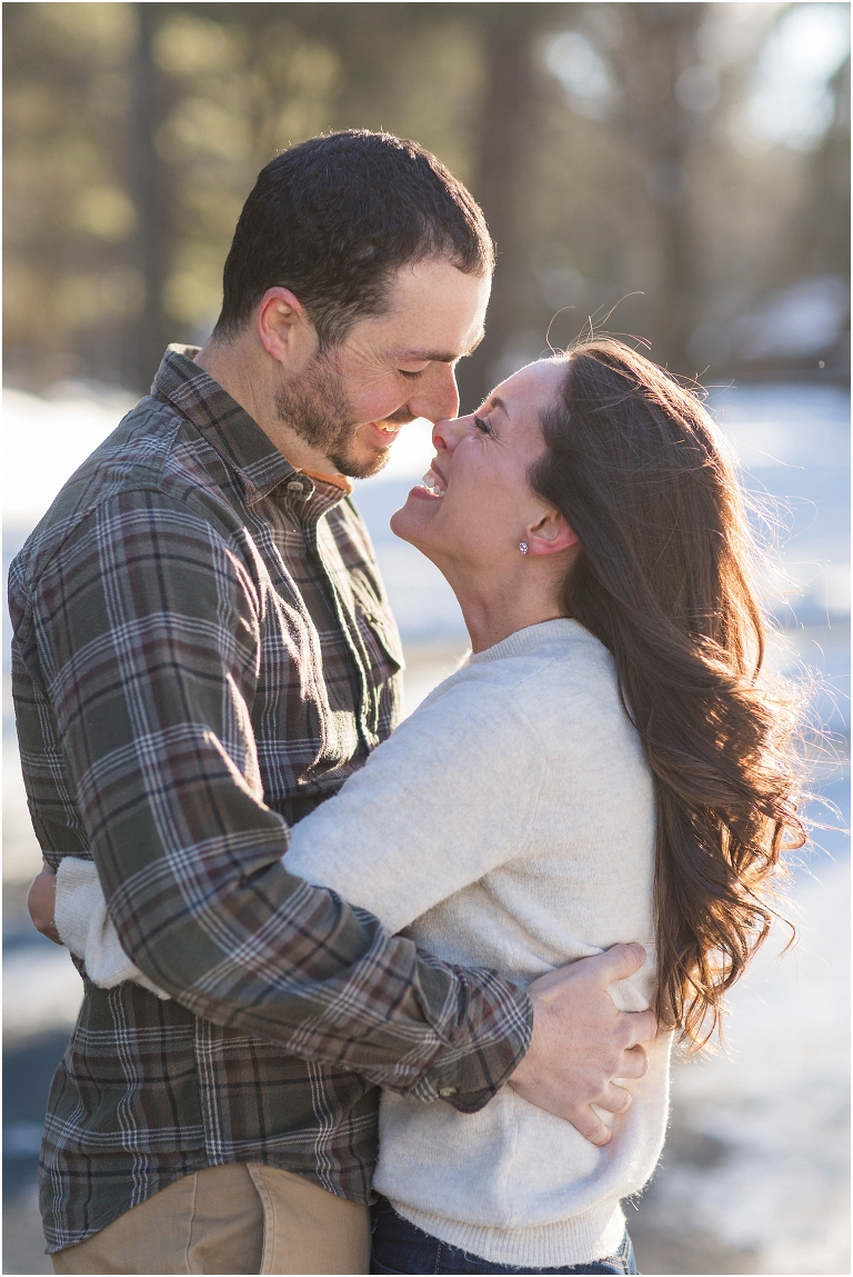 Lost River State Park winter engagement session surrounded by fresh snow in the Virginia mountains.