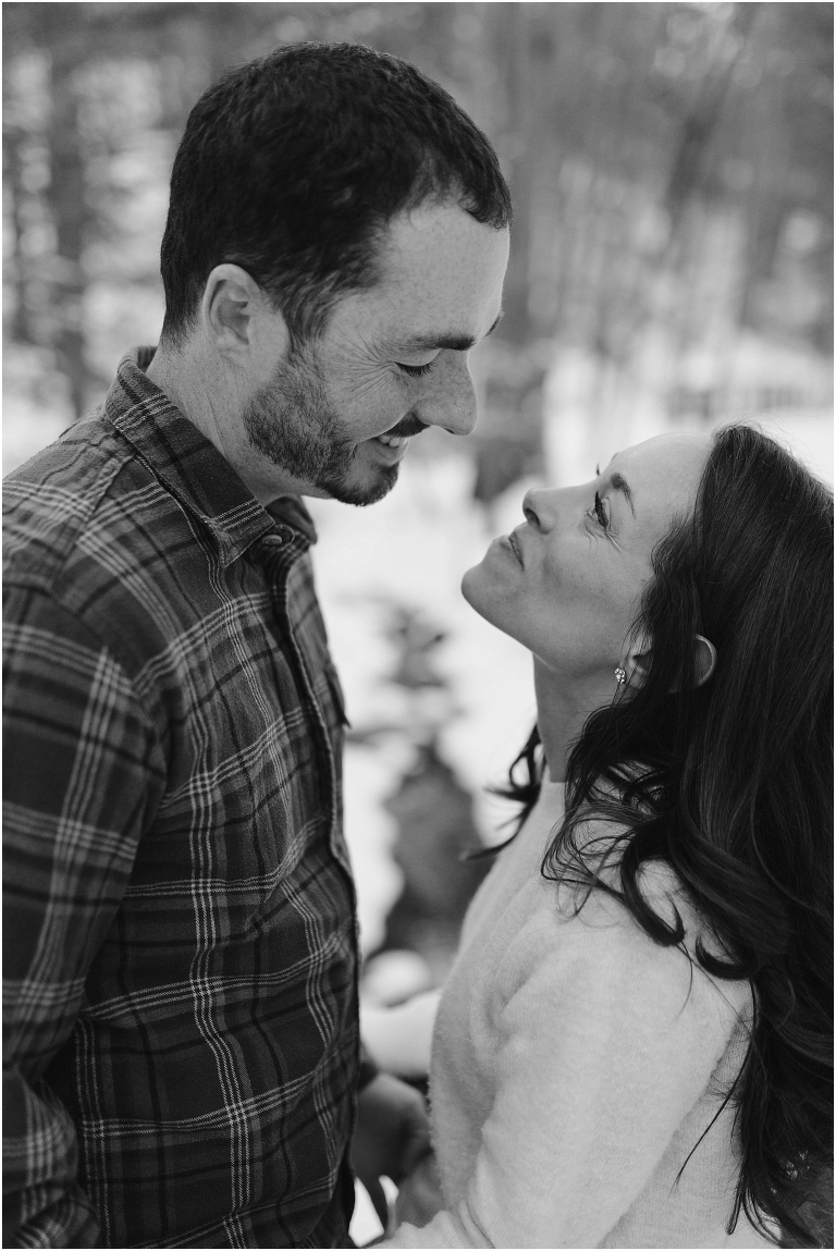Lost River State Park winter engagement session surrounded by fresh snow in the Virginia mountains.