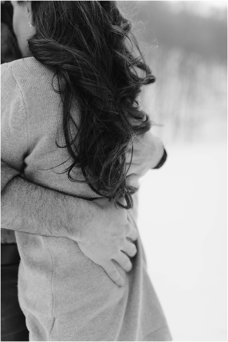 Lost River State Park winter engagement session surrounded by fresh snow in the Virginia mountains.