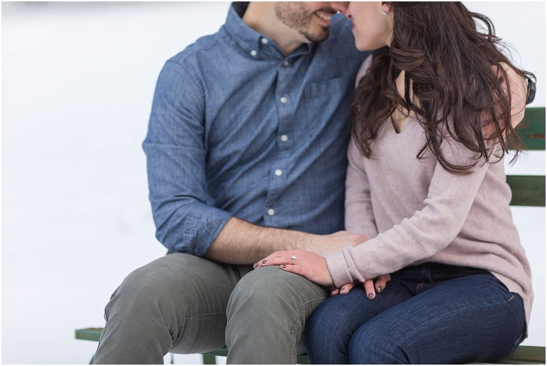 Lost River State Park winter engagement session surrounded by fresh snow in the Virginia mountains.