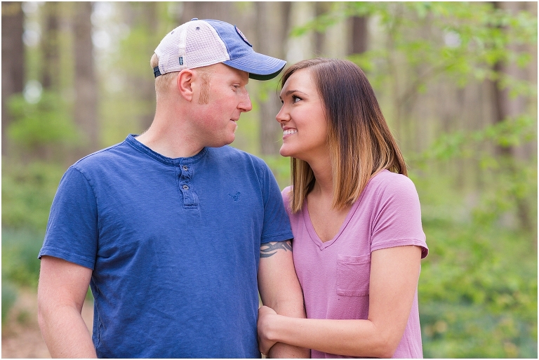 Spring Edith J. Carrier Arboretum engagement session in Harrisonburg Virginia with colorful blooms flowers