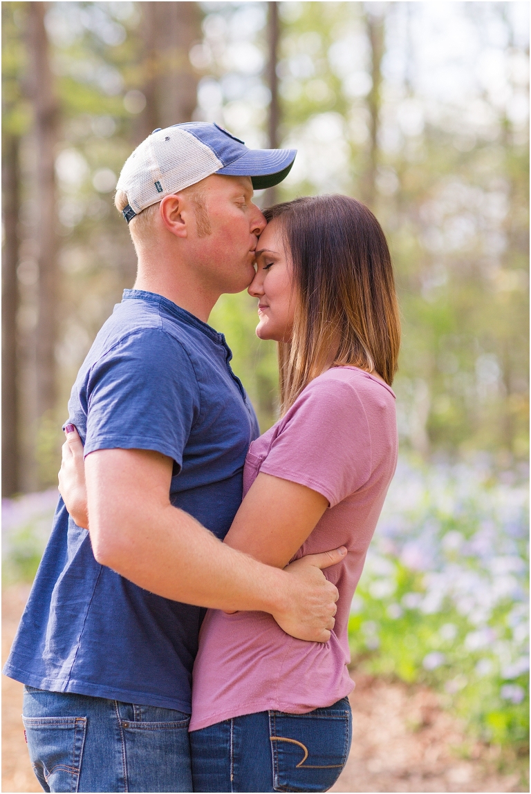 Spring Edith J. Carrier Arboretum engagement session in Harrisonburg Virginia with colorful blooms flowers